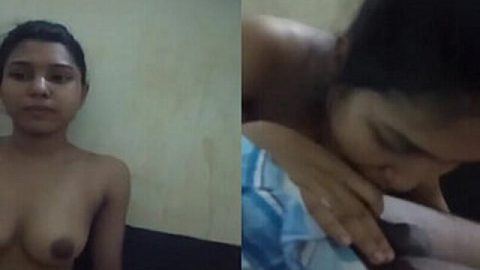 Gorgeous GF naked viral Indian blowjob to lover