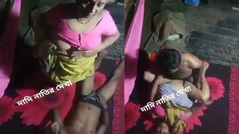 Granny fucking with younger guy Bengali sex video