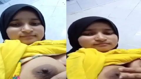 Hijab girl showing tits like juicy big round melons