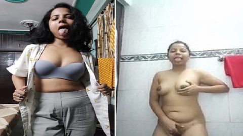 Horny fingering Indian girl nude viral bathroom