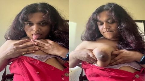 Horny girl boob licking topless new desi mms update