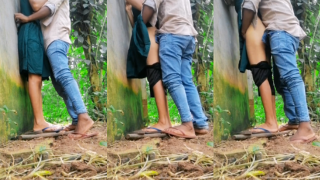 Hot Adivasi Girl Outdoor Standing Fuck with Cousin