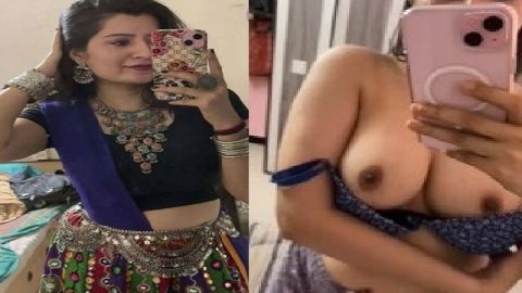 Hot ass sexy figure showing firm boobs by lowering bra