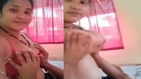 Hot wife boob press and sucking by horny husband