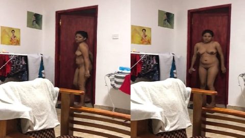 Hot wife in hotel room bathrrom after nude bath