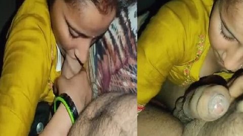 Housewife viral desi blowjob with cleavage