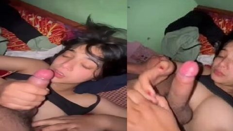 Huge cock sucking huge boobs Indian submissive girl