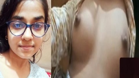 Innocent girlfriend boobs show selfie video making