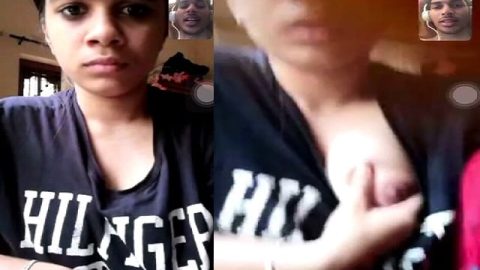 Mallu girl boob show on video call to lover