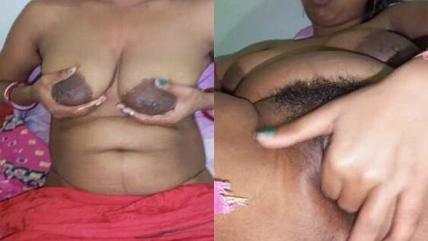 Mature Bengali wife milking boobs and fingering
