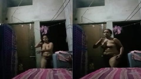 Mom naked in bedroom caught on hidden cam sex