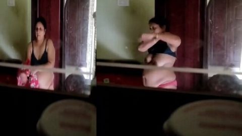 Mom nude after bath caught on cam kept by her son