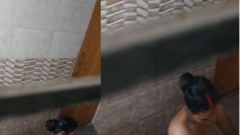 Naked mom bathing caught by horny son for masturbation