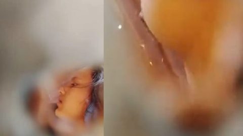 Neighbor aunty boobs showing during bath caught on keyhole