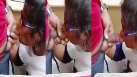 Nerdy Indian GF blowjob for the first time