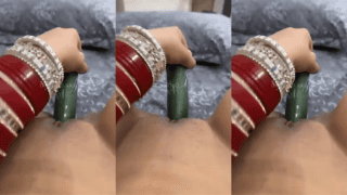 Newly Wed Chooda Wife Cucumber Masturbation For Ex