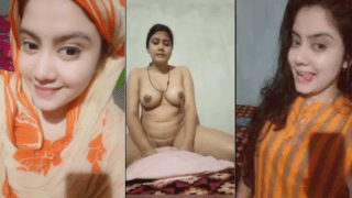 Young Nude Girl’s Wild Pillow Ride Cum Explosion Show