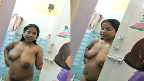 Pervert Tamil husband filming wife nude bath