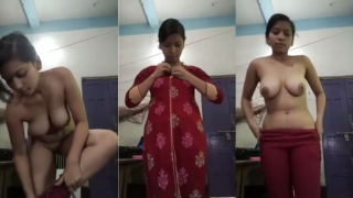 Wild Indian Teacher Red Suit Strip Pussy Flaunt