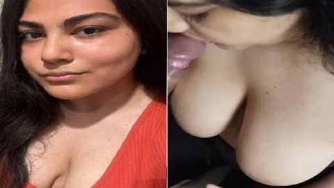 Sexiest Instagram girl nude boobs show with blowjob