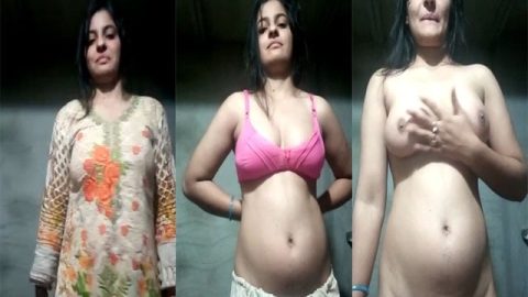 Shy sexy Punjabi girl striptease show for her boyfriend