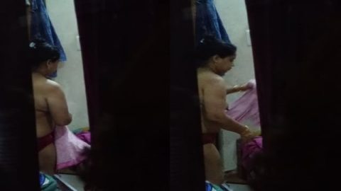 Sexy ass mom dress change caught by son from next room