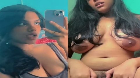Sexy babe long boobs show and hairy pussy spreading
