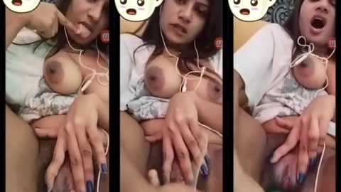 Sexy horny girl fingering and masturbating with bottle