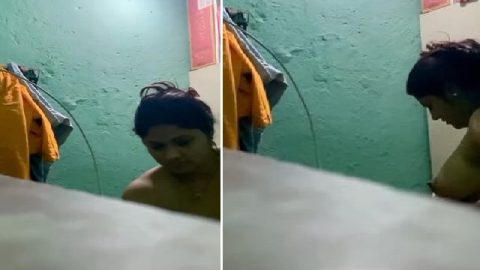 Sexy mom dress change caught by horny son viral MMS