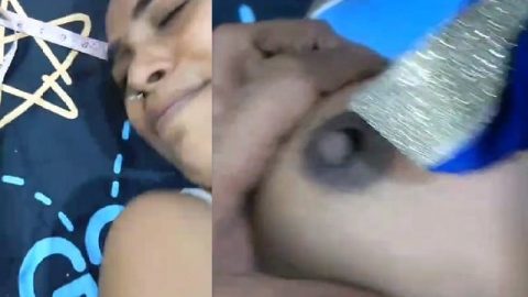 Shy girlfriend boob press and pussy fucking MMS