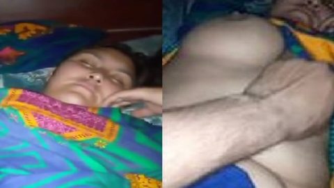 Sleeping wife big boobs pressing viral MMS