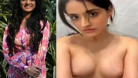Slim maal small boobs show to lover viral MMS