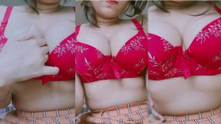 Slutty Bhabhi Red Bra Boob-Tease Seduction