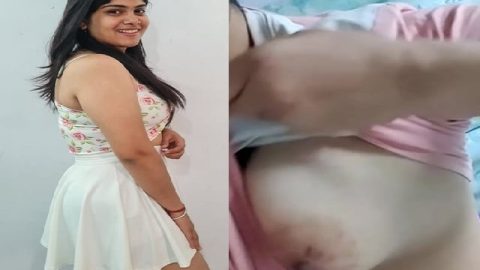 Tattooed breasts Indian girl showing boob on video call