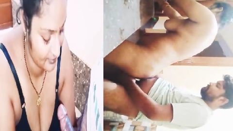 Tight bra boobs showing bhabhi sucking dick of devar