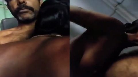 Topless big boobs wife smooching hairy husband