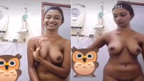 Video call nude bath of sexy GF viral hot show