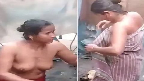 Village bhabhi changing dress after viral nude bath