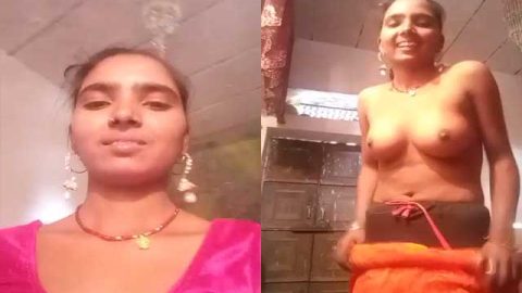 Village girl changing her dress on cam for lover
