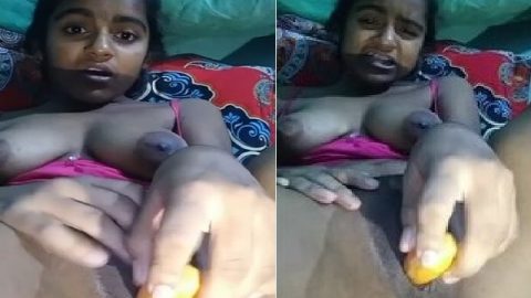 Village girl masturbating with carrot FSI nude
