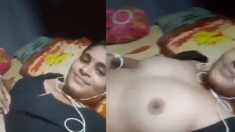 Wife removing saree and blouse for nude selfie