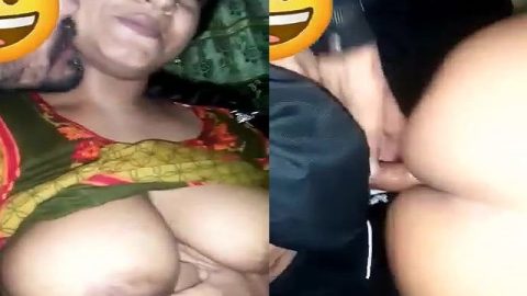 Wife romance and sex with husband with video call to lover