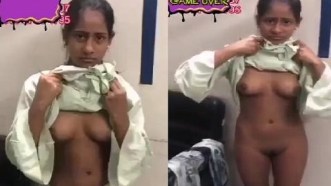 Young maid nude before owner in Bengali sex video