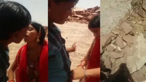 Couple in Rajasthan enjoys - standing sex Outdoor