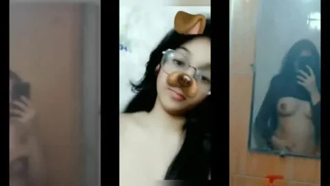 Slim Sexy GF Teasing on Video Call in Indian Bedroom
