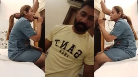 Bhabhi Giving Blowjob To Lover Cum in Her Mouth