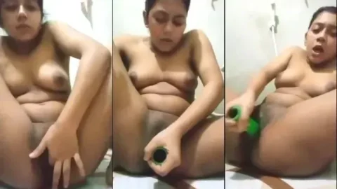 Desi GF MMS Fucks Dildo Shows Hairy Pussy Big Tits Video MMS
