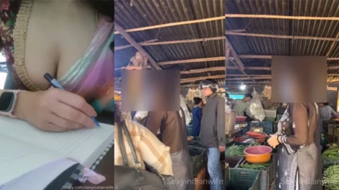 Sexy Indian Wife Dare In Crowded Veg Market Hotel Dare And Clevage Show