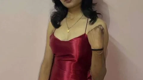 Beutiful girl pressing boobs
