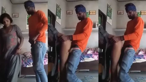 Desi Bhabhi Sex Video Fucked Hard In Standing Doggy By Boy Video MMS